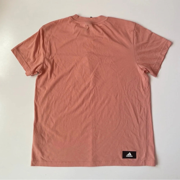ADIDAS Future Icons Logo Graphic Tee in Ambient Blush Casual Workout Top - Picture 12 of 13